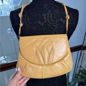 Chic Yellow Leather Shoulder Bag